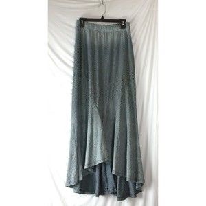 AG Women’s Maxi Skirt Blue White Stripe Ombré Mermaid Hem Size S Preowned